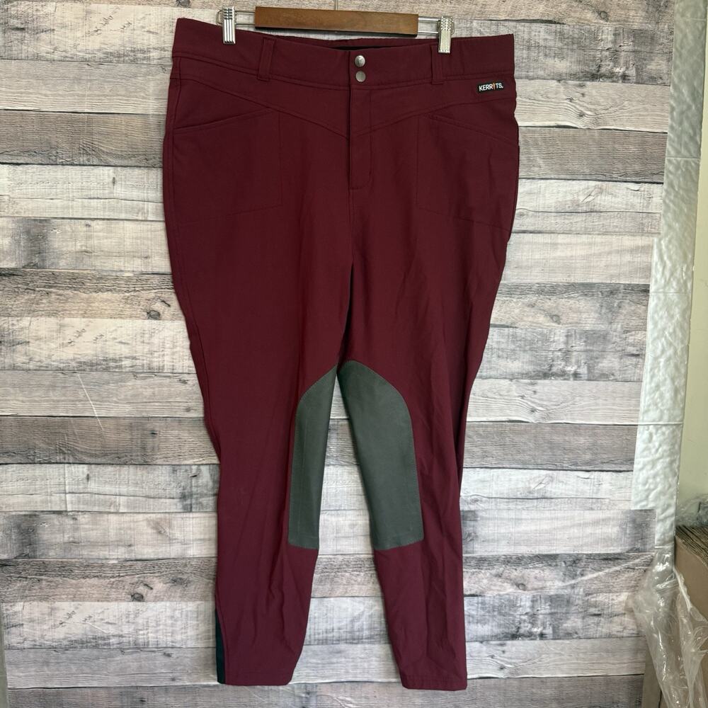Kerrits Womens Red Knee Patch Equestrian Riding Breeches Pants Size 1XP